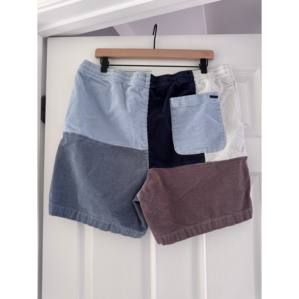 Pacsun Corduroy Patchwork Blue Drawstring Shorts - image 4